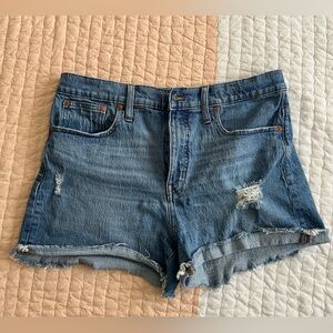 Madewell High Waisted Distressed Shorts